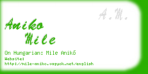 aniko mile business card